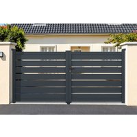 Casanoov - Doppelflügeltor 4m vogel 400 x 140 cm Aluminium Grau von CASANOOV