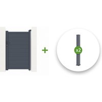 Casanoov - Pack Aluminiumtor eiger 100 x 160 cm + 2 Pfosten H.190cm Grau Casanoov - Pack Aluminiumtor eiger 100 x 160 cm + 2 Pfosten H.190cm Grau von CASANOOV