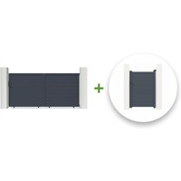 Casanoov - Pack Schiebetor 3 m eiger 300 x 140 cm + Tor eiger 100P140 cm Grau von CASANOOV