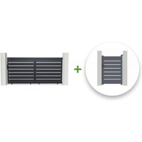 Casanoov - Pack Schiebetor 3 m vogel 300 x 140 cm + Tor vogel 100P140 cm Grau Casanoov - Pack Schiebetor 3 m vogel 300 x 140 cm + Tor vogel 100P140 cm Grau von CASANOOV