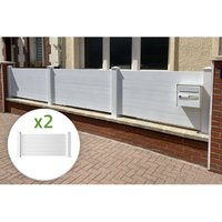 Set von 2 Aluminium Vorgartenzaünen Niesen 190H90 Weiß von CASANOOV