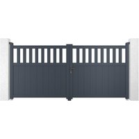 Doppelflügeltor aus Aluminium 3m SANTIS 300 x 140 cm Grau Doppelflügeltor aus Aluminium 3m SANTIS 300 x 140 cm Grau von CASANOOV