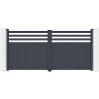 Drehtor 3,4 m NEVIS H.160 graues Aluminium von CASANOOV