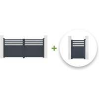 NEVIS 300 x 140 cm Drehtor-Paket + NEVIS 100P140 cm GREY Tor von CASANOOV