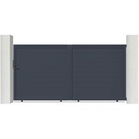 Schiebetor 3,5m EIGER 350 x 180 cm Aluminium Grau von CASANOOV