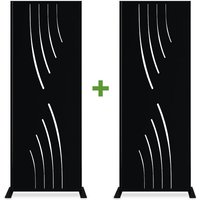 Set mit 2 Dekorplatten VELETA Schwarz H.160cm Vollmuster Set mit 2 Dekorplatten VELETA Schwarz H.160cm Vollmuster von CASANOOV