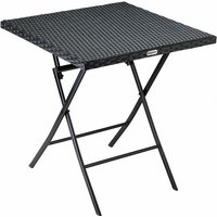 Polyrattan Klapptisch 65x65cm Platzsparend Klappbar Tragbar 60kg Belastbarkeit Wetterfest Außen Garten Terrasse Balkon Camping Tisch Beistelltisch von Casaria