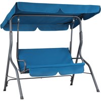 Hollywoodschaukel 2-Sitzer mit Dach Polster Outdoor Balkon Terrasse Garten Schaukel Schaukelbank 140 cm blau - Casaria von Casaria