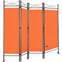 Casaria - Deuba Trennwand Lucca 180x163cm Flexibel Standfuß Blickdicht 30°C Waschbar Stabil Innen Wohnzimmer Paravent Raumtrenner Stellwand orange von Casaria