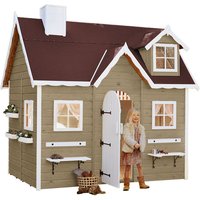 Kinderhaus aus Holz mit Etagenbett BAVIERA - 255 x 175 x 260 - erste Qualitäten- CASAS GREEN HOUSE - Bemaltes Spielhaus, Transport inklusive von GREEN HOUSE