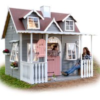 Kinderhaus für den Garten mit innenliegendem Etagenbett baden - 255 x 260 x 260 cm - casas Green House Bemaltes Haus, Transport inklusive von GREEN HOUSE