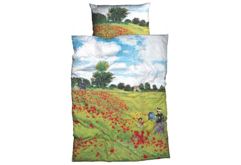 CASATEX Bettwäsche Claude Monet Mohnfeld Multi Satin, Satin, 2 teilig, Claude Monet, Bild, Künstler, Malerei, Kunst von CASATEX