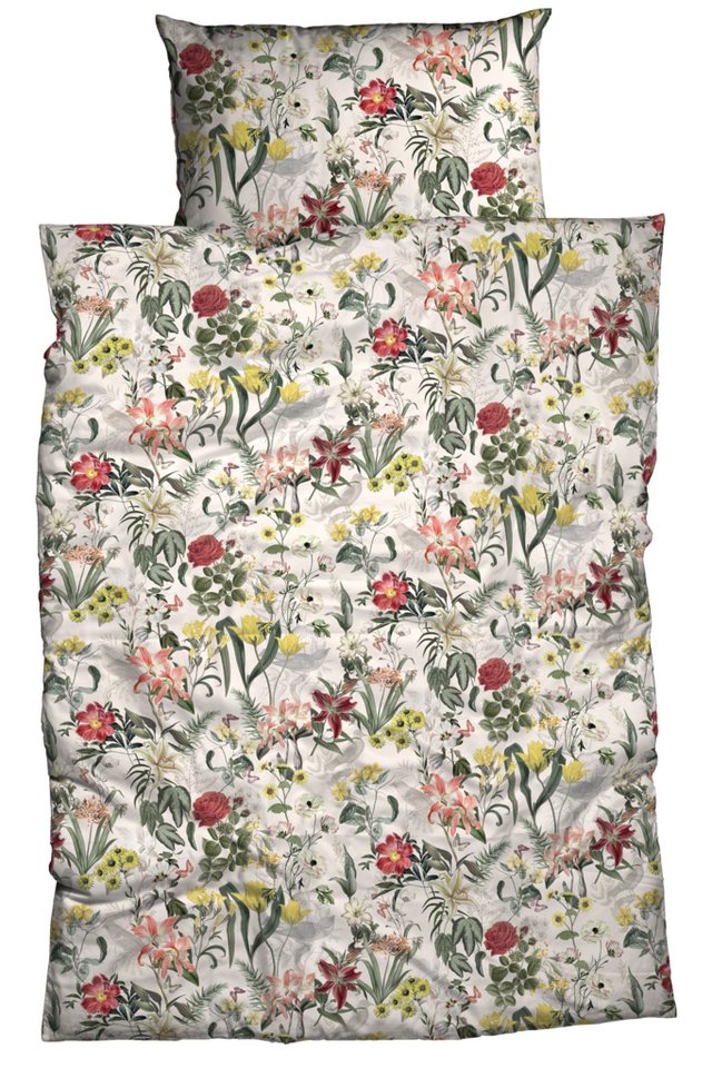CASATEX Bettwäsche Aunt Luzi, Satin, 2 teilig, blumiges, modernes Design von CASATEX