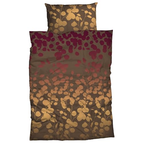 Casatex Bettwäsche Milena Satin beige-braun-Bordeaux Größe 200x200 cm (80x80 cm) von CASATEX