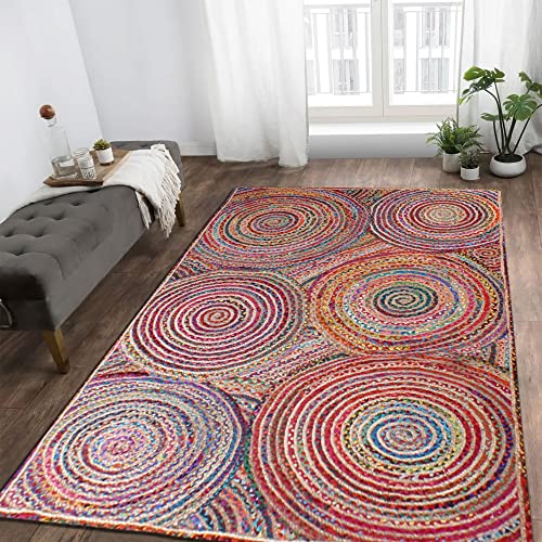 CASAVANI Chindi Jute Collection Handgefertigte Teppiche Geflochtene Jute-Teppiche für Küche Wohnzimmer Fußmatte Schlafzimmer Home Decor Balkontisch 120 x 300 cm (4 x 10 Fuß Läufer) von CASAVANI