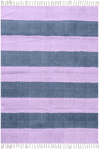 CASAVANI Kelim Teppich, handgefertigt, Boho-Flachgewebe, gestreiftes Design, dick, 0,5 cm, Baumwolle, handbedruckt, leicht waschbar, für Innen- und Außenbereich, Bodenmatte für Küche, Nachttisch, Yoga CASAVANI Kelim Teppich, handgefertigt, Boho-Flachgewebe, gestreiftes Design, dick, 0,5 cm, Baumwolle, handbedruckt, leicht waschbar, für Innen- und Außenbereich, Bodenmatte für Küche, Nachttisch, Yoga von CASAVANI