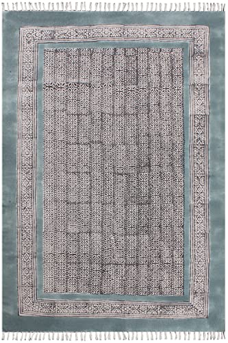 CASAVANI Teppich aus Reiner Baumwolle, handgewebte Baumwolle, Teppiche mit Quaste, waschbar, Baumwolle, Überwurf, Teppich, Läufer für Küche, Wohnzimmer, Schlafzimmer 240 x 330 cm (8 x 11 Fuß) von CASAVANI