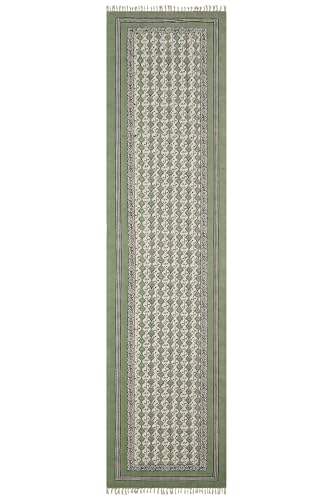 Dhurrie Läufer aus Baumwolle, für Flur, Küche, Eingangsbereich, Kelim-Matte, Handwäsche, Baumwolle, dick, 0,5 cm, für Innen- und Außenbereich, Eingangsbereich, Flur, Schlafzimmer, Boden-Teppich, Grün Dhurrie Läufer aus Baumwolle, für Flur, Küche, Eingangsbereich, Kelim-Matte, Handwäsche, Baumwolle, dick, 0,5 cm, für Innen- und Außenbereich, Eingangsbereich, Flur, Schlafzimmer, Boden-Teppich, Grün von CASAVANI