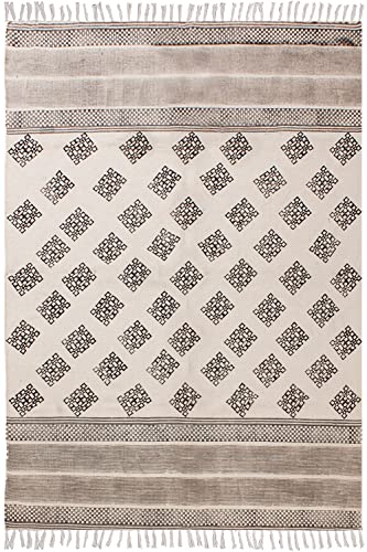 Kelim-Teppiche für Wohnzimmer, für Innen- und Außenbereich, dick, 0,5 cm, marokkanisches Design, handgefertigt, Boho-Flachgewebe, leicht waschbar, handbedruckt, Baumwollteppiche für Schlafzimmer, Flur Kelim-Teppiche für Wohnzimmer, für Innen- und Außenbereich, dick, 0,5 cm, marokkanisches Design, handgefertigt, Boho-Flachgewebe, leicht waschbar, handbedruckt, Baumwollteppiche für Schlafzimmer, Flur von CASAVANI