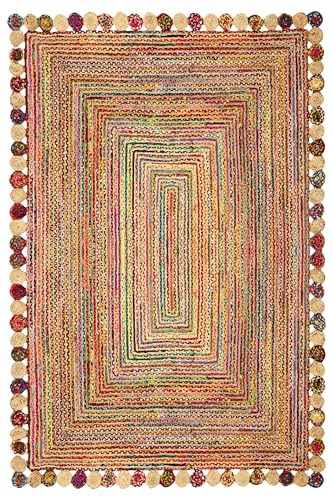 Rechteckiger Teppich, 90 x 150 cm, mehrfarbig, Cape Code Chindi, Baumwolle, Jute, geometrischer Kelim-Teppich, für Innen- und Außenbereich, Teppich, Flachgewebe, Teppiche für Schlafzimmer, Esszimmer, von CASAVANI