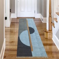 Blau-Grauer Moderner Läufer Handgemachter Läufer-Teppich-Terrasse Im Freien Waschbar Benutzerdefinierte Bodenläufer 2x10 3x12 4x20 Fuß Blau-Grauer Moderner Läufer Handgemachter Läufer-Teppich-Terrasse Im Freien Waschbar Benutzerdefinierte Bodenläufer 2x10 3x12 4x20 Fuß von CASAVANIHOMES