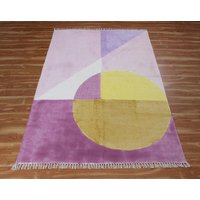 Handgemaakt Grijs Kilim-Kleed Groen Katoenen Kleed Handbedrukt Woonkamerkleed Slaapkamerkleed Bloemendecoratiekleed 4x6 Voet von CASAVANIHOMES