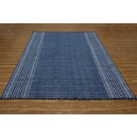 Handgemachter Baumwollteppich Blauer Farbbereich Teppich Outdoor-Teppich 4x8 8x10 10x14 Fuß von CASAVANIHOMES