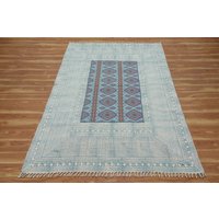 Handgewebter Baumwollteppich, Blauer Mehrfarbiger Teppich, Baumwollläuferteppich, Treppenläuferteppich Streifenteppich 5x8 6x6 2x20 9x12 Fuß Handgewebter Baumwollteppich, Blauer Mehrfarbiger Teppich, Baumwollläuferteppich, Treppenläuferteppich Streifenteppich 5x8 6x6 2x20 9x12 Fuß von CASAVANIHOMES