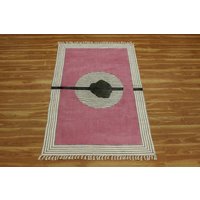 Olivgrüner, Rosafarbener, Blauer, Handgewebter Baumwollteppich, Blockdruck-Teppich, Flurläufer, Individueller Außenteppich Olivgrüner, Rosafarbener, Blauer, Handgewebter Baumwollteppich, Blockdruck-Teppich, Flurläufer, Individueller Außenteppich von CASAVANIHOMES