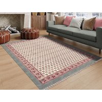 Textiel Priting Tapijt Grijs Katoenen Blok Gedrukte Loper Aangepast Boheems Handgeweven Yoga Mat Home 4X6 X10 5X5 4X12 Voet Textiel Priting Tapijt Grijs Katoenen Blok Gedrukte Loper Aangepast Boheems Handgeweven Yoga Mat Home 4X6 X10 5X5 4X12 Voet von CASAVANIHOMES