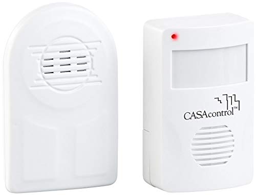 CASAcontrol Türüberwachung Funk: Batterie-Funk-Durchgangsmelder, PIR-Bewegungssensor, Klingel-Funktion (Funk Bewegungsmelder Batterie, Durchgangsmelder batteriebetrieben, Bewegungsmeldern) von CASAcontrol