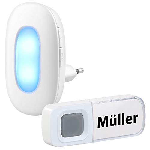 CASAcontrol Funkklingel Steckdose: Steckdosen-Funk-Klingel mit optischem Signal, 15 Melodien, 50 m, IP54 (Klingeln, Funk Klingelanlage, Optische) von CASAcontrol