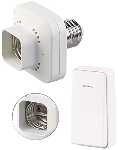 CASAcontrol Funkfassung: E27-Lampenfassung mit kinetischem Funk-Taster (kompakt), bis 60 Watt (Lampenfassung mit Schalter, Funkgesteuerte Lampen, Batterielose EIN) von CASAcontrol