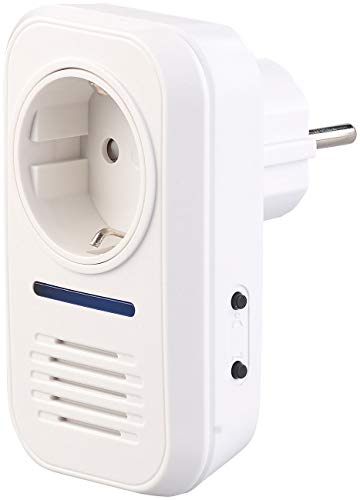 CASAcontrol Funkgong Steckdose: Steckdosen-Funkklingel für kinetische Funk-Taster, mit 230-V-Steckdose (Funktaster Klingel, Funk Klingel Taster, Funkschalter) von CASAcontrol