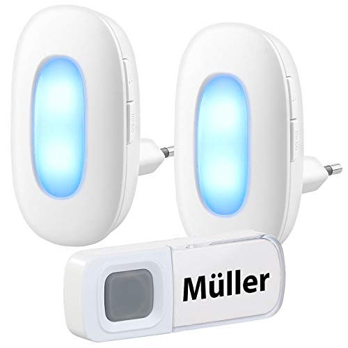 CASAcontrol Lichtklingel: Steckdosen-Funk-Klingel mit optischem Signal & zweitem Empfänger, IP54 (Türklingel Lichtsignal nachrüsten, Klingel mit Lichtsignal, Türklingelverstärker) von CASAcontrol