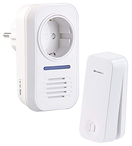 CASAcontrol Haustürklingel: Steckdosen-Funkklingel & kinetischer Funk-Taster, mit 230-V-Steckdose (Kinetischer Funktaster, Türklingel Steckdose, optisches Kabel) von CASAcontrol