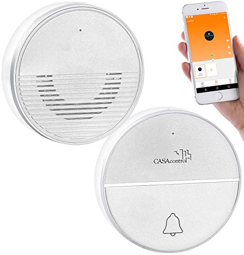 CASAcontrol Funk Gegensprechanlage: Funk-Türklingel mit WLAN und Gegensprech-Funktion per App, 50 m (Funkklingel mit Gegensprechanlage, Funkklingel mit Sprechanlage, Seniorenhandy) von CASAcontrol