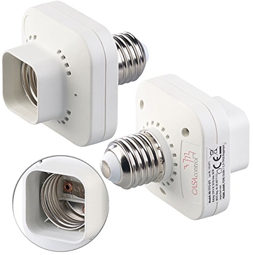 CASAcontrol Zubehör zu Funkschalter Deckenlampe: 2er-Set E27-Lampenfassungen für kinetische Funk-Schalter KFS-100, 60 W (Funkschalter mit Empfänger, Kinetischer Sets) von CASAcontrol
