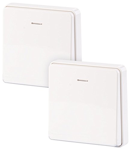 CASAcontrol Zubehör zu Funkschalter kinetisch: 2er-Set kinetische Funk-Schalter für Empfänger-Serie KFS-150, IP67 (Funk Wandschalter, Kinetischer Lichtschalter, Funkfernschalter) von CASAcontrol