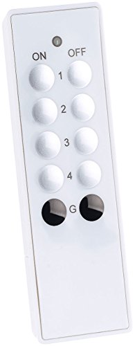 CASAcontrol Zubehör zu Funksteckdose dimmbar: 4-Kanal-Funkfernbedienung für Außen-Funksteckdose SF-436.sh, 30 m (4 Kanal Funkschalter Außenbereich, Steckdosen Dimmer Outdoor) von CASAcontrol