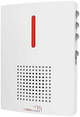 CASAcontrol Zubehör zu Tür Klingel: Funk-Empfänger für Türklingel FTK-120, Licht- & Ton, bis 100 m, weiß (Funkklingel Mehrfamilienhaus, Kabellose Funk-Türklingel, Türklingelverstärker) von CASAcontrol
