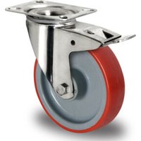 CASCOO Lenkrolle mit Totalfeststeller ø 100 mm Serie N2U6 Rollenlager Edelstahl CASCOO Lenkrolle mit Totalfeststeller ø 100 mm Serie N2U6 Rollenlager Edelstahl von CASCOO