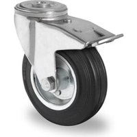 CASCOO Rückenlochlenkrolle mit Totalfeststeller ø 200 mm Serie SWS4 Rollenlager von CASCOO