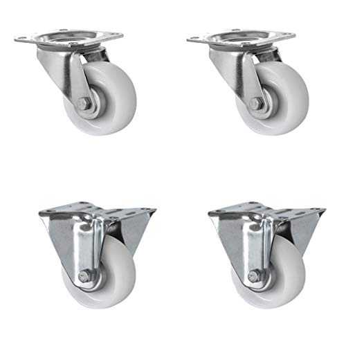 CASCOO SETSBFB080N0N0R1W Rollensatz 2 Lenkrollen, 2 Bockrollen, Polyamid, Durchmesser 80 mm, Transportrollen, Kunststoff, Rollenlager, Traglast 390 kg (4-er Pack) von CASCOO