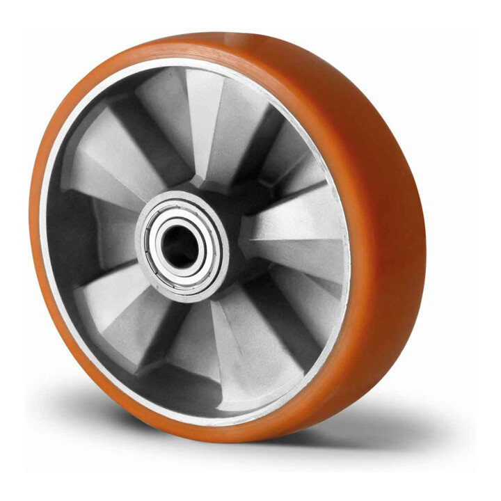 Cascoo Rad Rolle 200 Mm Doppelkugellager Aluminium Polyurethan Braun Bau5 Kugel B-Ware von CASCOO
