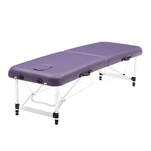 CASEGO Tragbarer Massagetisch, zusammenklappbar zur Aufbewahrung, robuste Griffe, höhenverstellbar, rutschfeste Füße, mehrere Farben zur Auswahl (Purple 185 * 70 * 48) von CASEGO