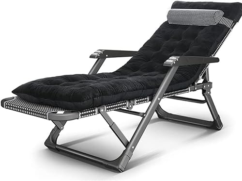 Terrassen-Lounge-Sessel, tragbarer Garten-Lounge-Sessel, faltbar, Strand-Camping-Design, geeignet für Balkon, Schlafzimmer (Schwarz+Weiß C) von CASEGO