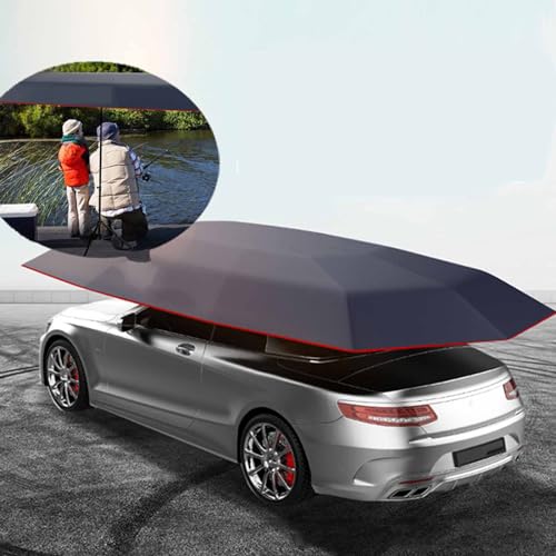 Tragbares vollautomatisches Auto-Markisentuch, verdicktes Oxford-Tuch, einfach zu installieren, leicht zu reinigen, geeignet für alle Wetterbedingungen (Marineblau, 4,5 m) von CASEGO