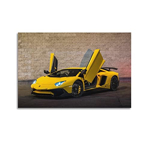Rennauto-Poster für Lamborghini Aventador Supercar, dekoratives Gemälde, Leinwand, Wand- und Kunstbild, Familien-Schlafzimmer, 30 x 45 cm von CASEZ