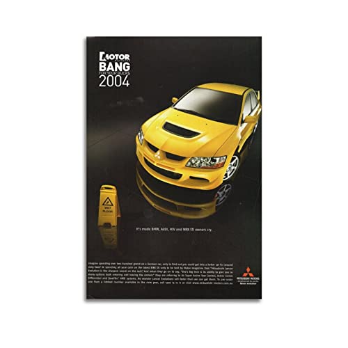 Vintage-Rennauto-Poster für Mitsubishi EVO Sportauto, dekoratives Gemälde, Leinwand, Wand- und Kunstbild, Familien-Schlafzimmer, Dekoration, 60 x 90 cm von CASEZ